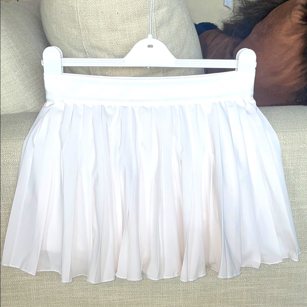 Eleloveph Elegant White Pleated Tennis Skirt